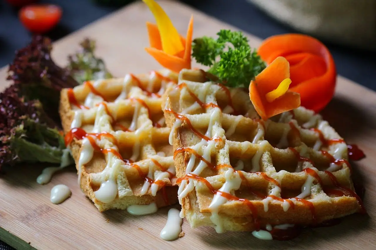 low carb cheesy keto waffles