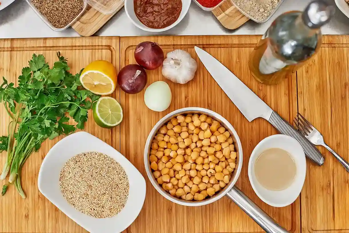 ingredients of falafel waffles