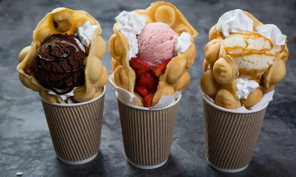 bubble ice cream waffle