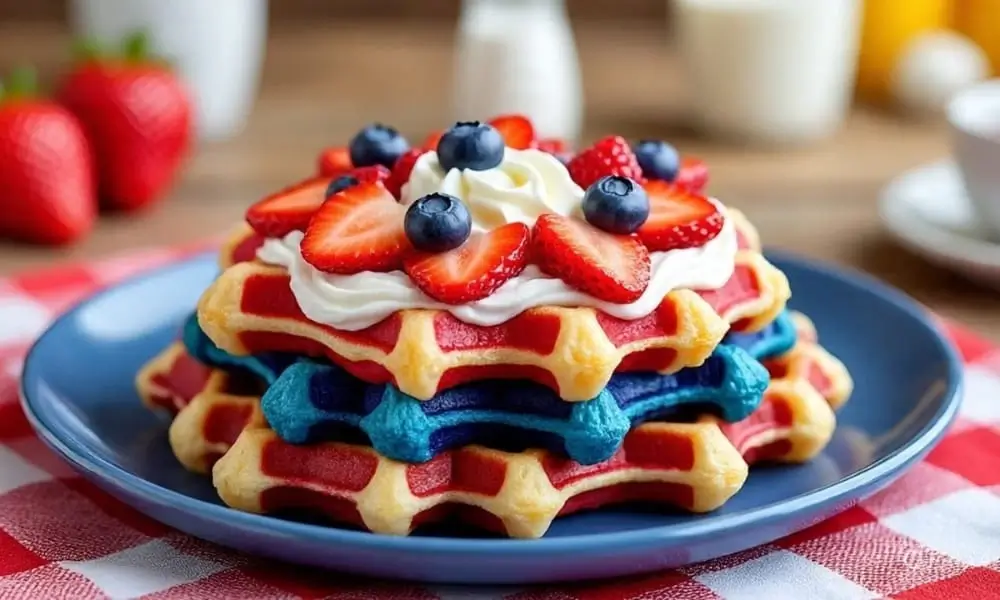 red white and blue waffles