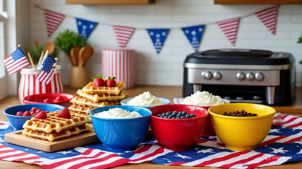 toppings for red white and blue waffles
