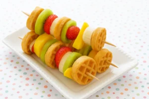 waffle kabobs. fun school hacks