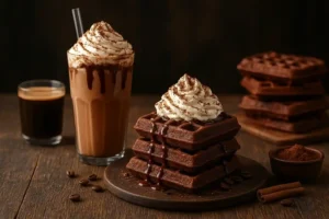 chocolate waffles with mocha