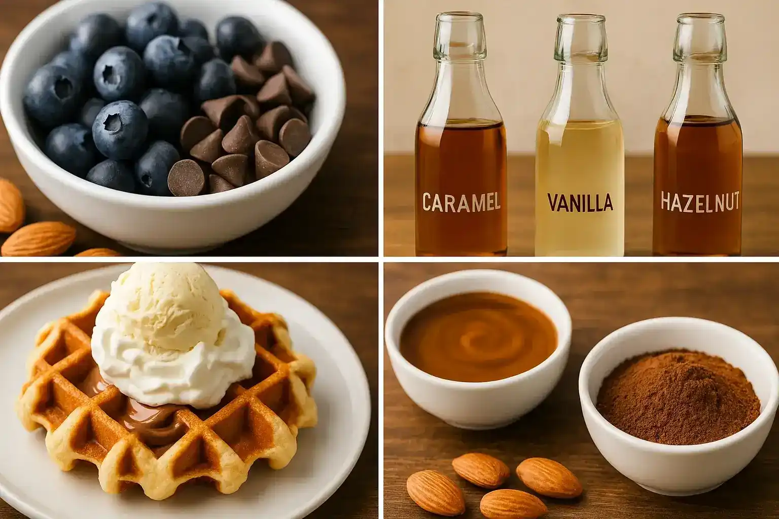 ways to customize iced coffee and waffles